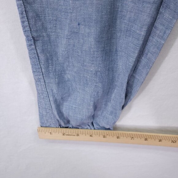 Athleta Cabo Linen Jogger Size 8 Pants Elastic Waist Drawstring Zip Pockets - Picture 7 of 13